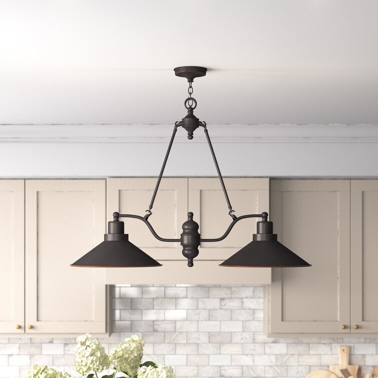 Two pendant deals lights over island